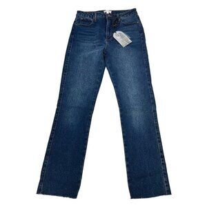 Kendall & Kylie Womens Kouture High Rise Straight Leg Jeans 7/8 New Raw Hem